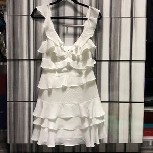 New Bardot white ruffle dress size 8 , never worn